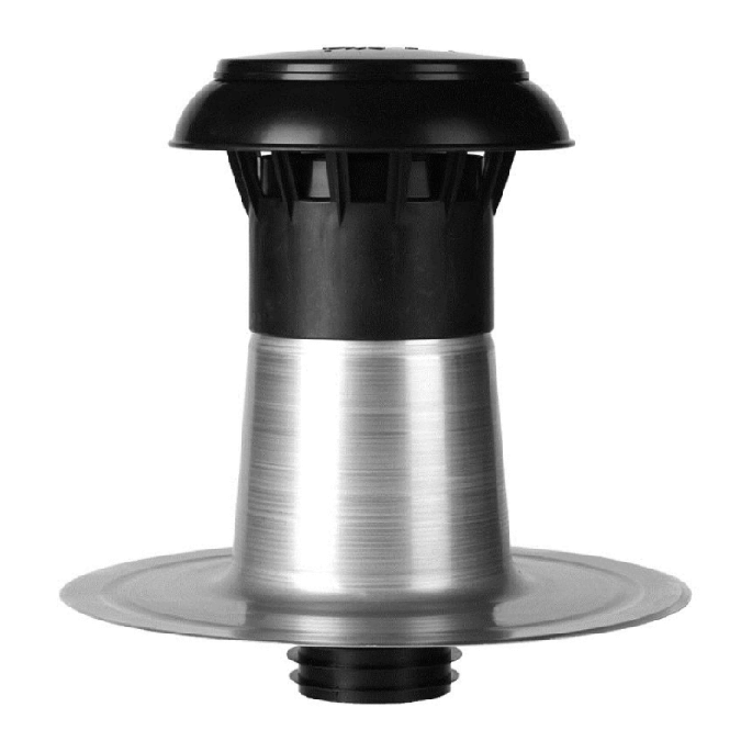 Platdak ontluchting dubbelwandig met kunststof kap Ø 150-160mm Platdak ontluchting dubbelwandig met kunststof kap Ø 150-160mm