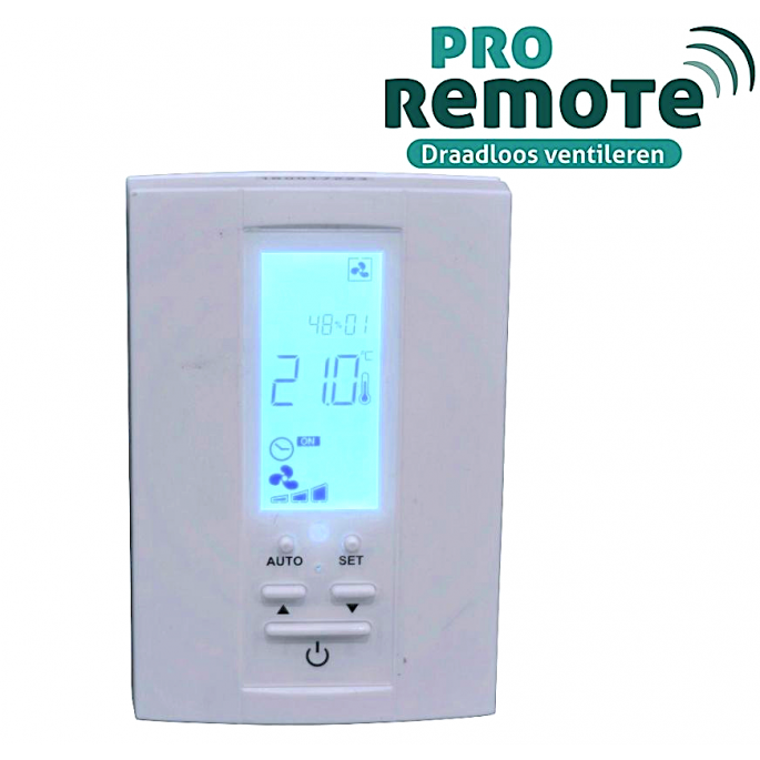 Pro-Remote PLUS draadloze bediening van ventilatoren - Vochtsensor/Temperatuur/VOC aansturing Pro-Remote PLUS draadloze bediening van ventilatoren - Vochtsensor/Temperatuur/VOC aansturing