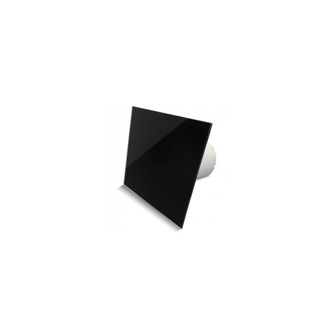 Whisper Pro-Design badkamerventilator - Ø125mm - met nalooptimer - vlak glas - glans zwart