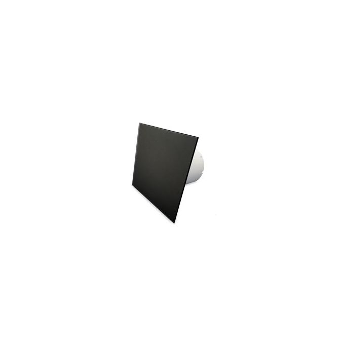 Whisper Pro-Design badkamerventilator - Ø100mm - met nalooptimer - vlak glas - mat zwart
