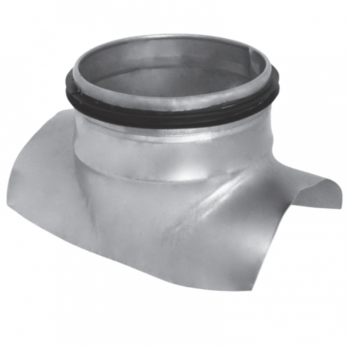 Zadelstuk met afdichtingsrubber op buis Ø 355/400mm met 90º aftakking Ø 160mm Zadelstuk met afdichtingsrubber op buis Ø 355/400mm met 90º aftakking Ø 160mm