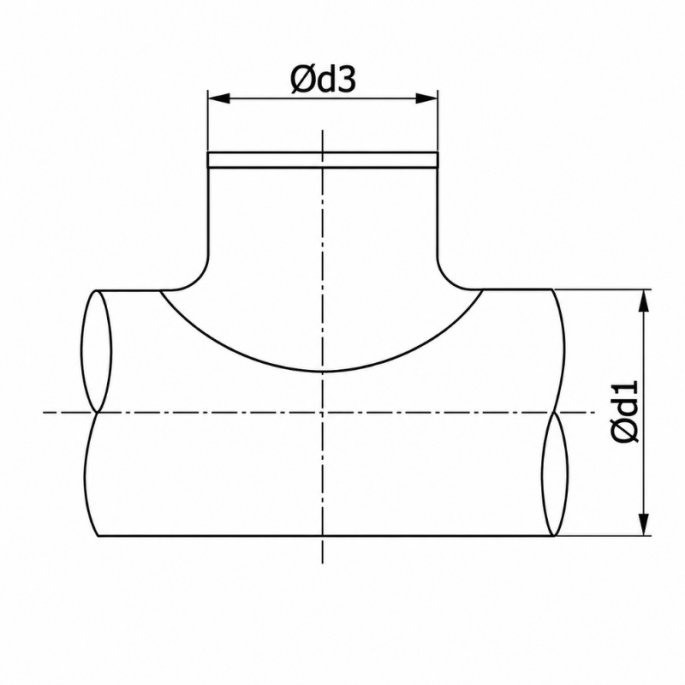 Zadelstuk | diameter 125 mm | aftakking 90° diameter 125 mm | SAFE Zadelstuk | diameter 125 mm | aftakking 90° diameter 125 mm | SAFE