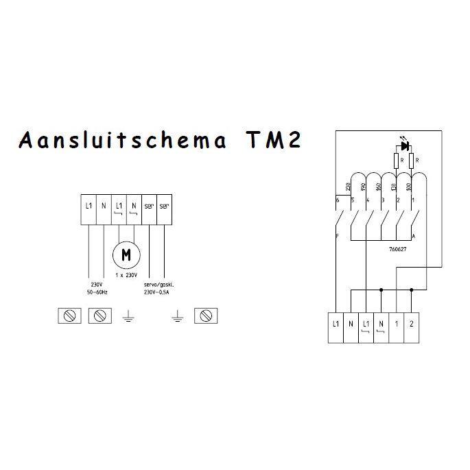 Regelaar 5-standen 5 Ampère (TM2-5) Regelaar 5-standen 5 Ampère (TM2-5)
