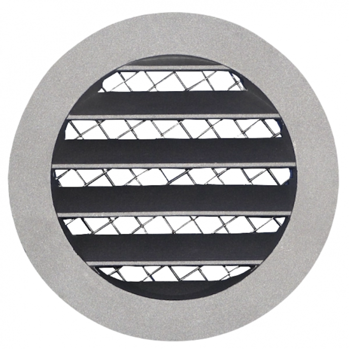 Rond buitenluchtrooster aluminium Ø 200mm met grofmazig gaas - hoge doorlaat
