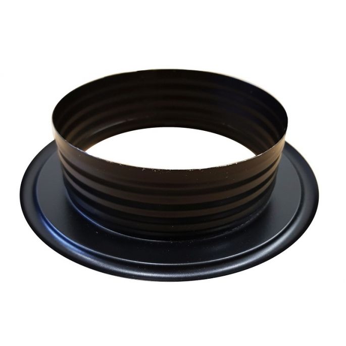 Afwerkrozet | diameter 125 mm | zwart aluminium