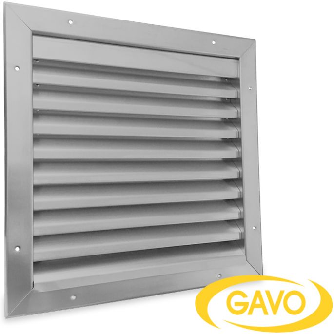Buitenmuurrooster inbouwmaat (BxH) 400 x 400mm - RVS 304 Buitenmuurrooster inbouwmaat (BxH) 400 x 400mm - RVS 304