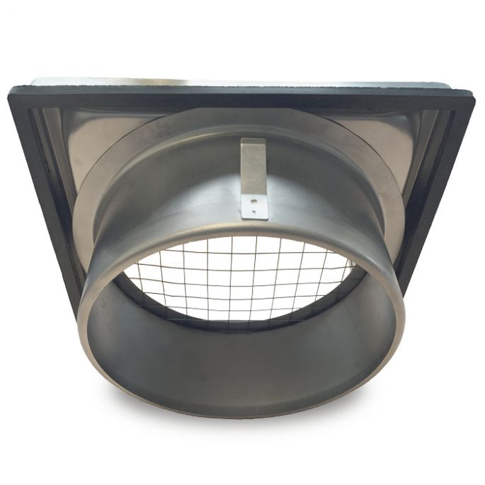Gevelkap RVS aansluitmaat Ø 150mm met grofmazig gaas (hoge doorlaat) Gevelkap RVS aansluitmaat Ø 150mm met grofmazig gaas (hoge doorlaat)