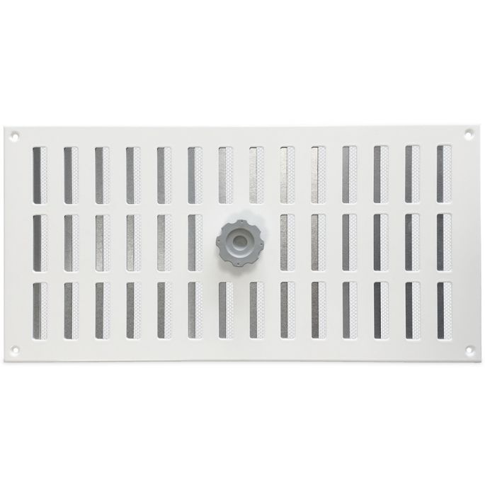 Aluminium afsluitbaar schuifrooster opbouw 400 x 200mm - WIT