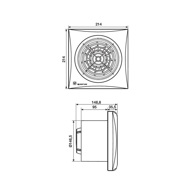 S&P badkamerventilator | SILENT300CRZ | diameter 150 mm | met timer