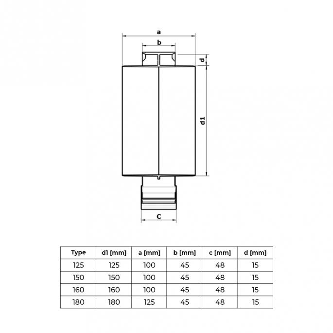 Ubbink Aerfoam - Geïsoleerd leidingsysteem koppelstuk Ø160mm - 0188255 Ubbink Aerfoam - Geïsoleerd leidingsysteem koppelstuk Ø160mm - 0188255