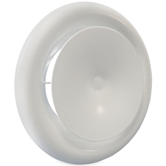 Luchtventiel | toevoer | diameter 160 mm | met veer | wit