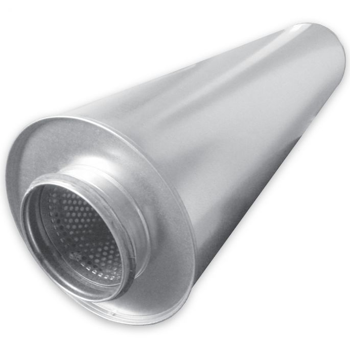 Starre geluidsdemper | diameter 200 mm | isolatie 50 mm | lengte 900 mm