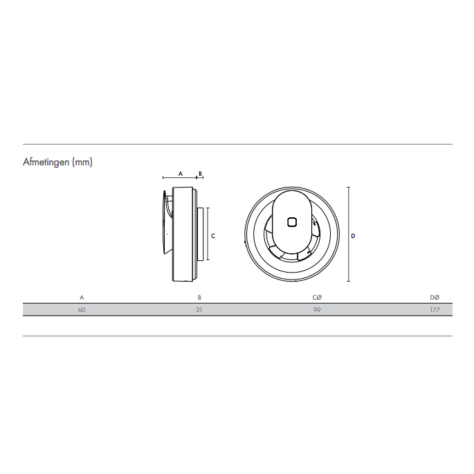 Vent-Axia badkamerventilator | SVARA | app-gestuurd met vocht-en-licht-sensor | diameter 100 mm | wit