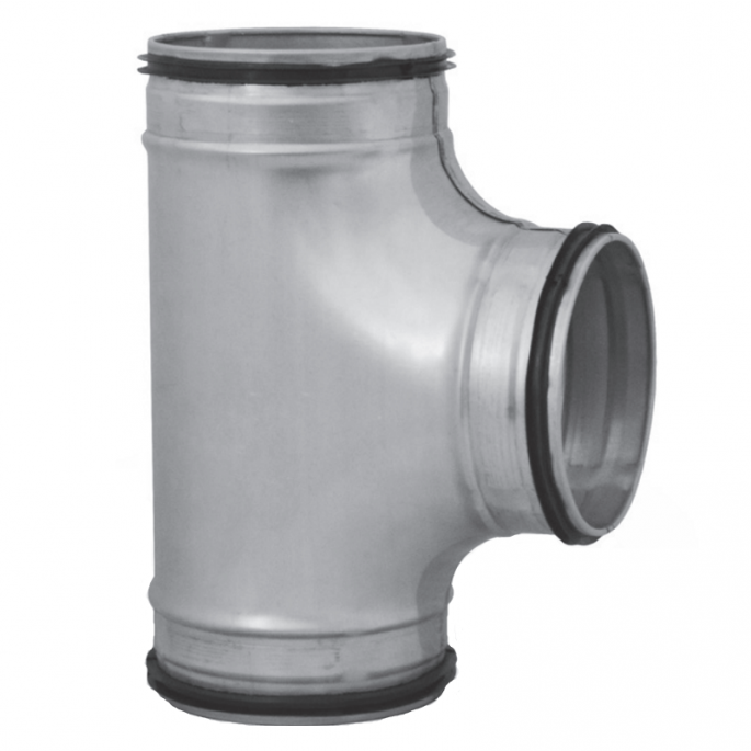 T-stuk °90 | diameter 125 mm | aftakking diameter 125 mm | SAFE