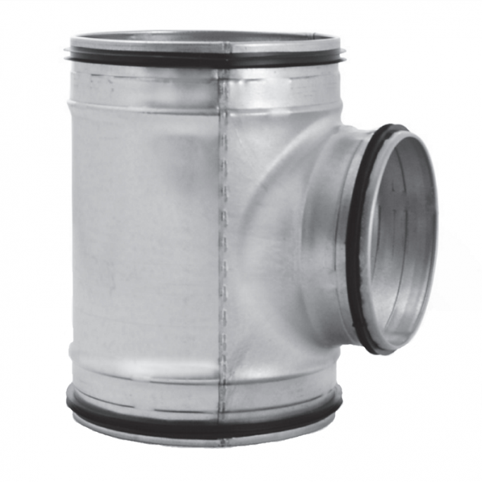 T-stuk 90º met afdichtingsrubber Ø 315mm - Ø 315mm - Ø 200mm