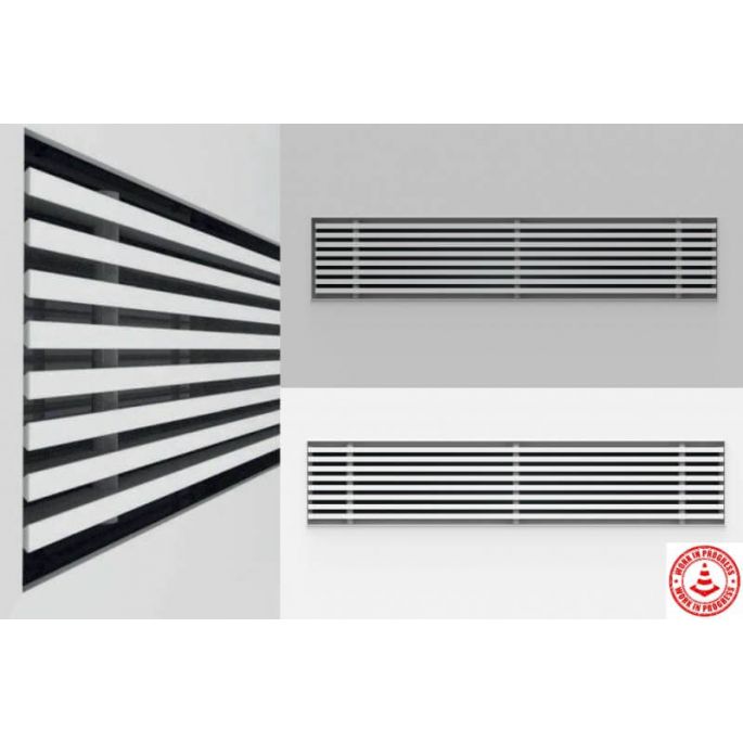 Instucbaar frameloos wandrooster - 210x80mm - t.b.v. kanaal 220x90mm