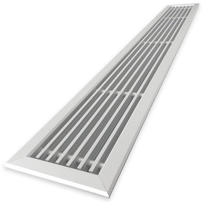 Tabletrooster inbouw voor gatmaat (BxH) 1000 x 100mm - rechte staven - aluminium Tabletrooster inbouw voor gatmaat (BxH) 1000 x 100mm - rechte staven - aluminium