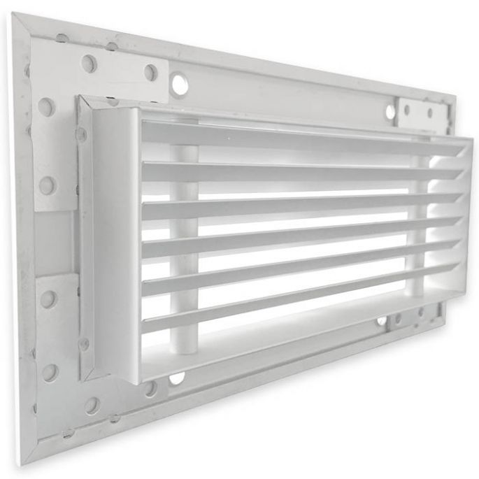 Tabletrooster inbouw voor gatmaat 170 x 70 mm | 45° lamellen | aluminium