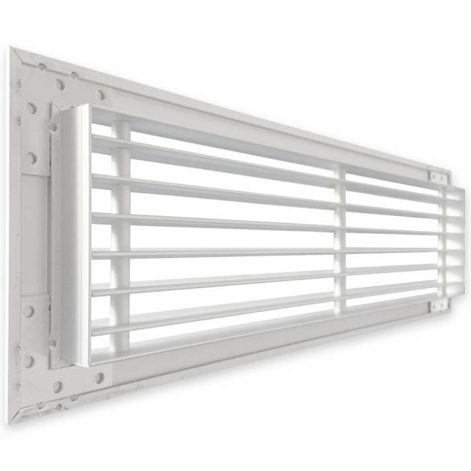 Tabletrooster inbouw voor gatmaat (BxH) 400 x 100mm - rechte staven - aluminium Tabletrooster inbouw voor gatmaat (BxH) 400 x 100mm - rechte staven - aluminium