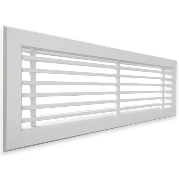 Tabletrooster inbouw voor gatmaat (BxH) 400 x 100mm - rechte staven - aluminium Tabletrooster inbouw voor gatmaat (BxH) 400 x 100mm - rechte staven - aluminium