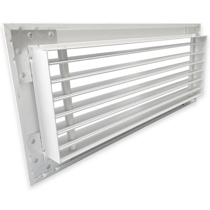 Tabletrooster inbouw voor gatmaat (BxH) 300 x 100mm - rechte staven - aluminium