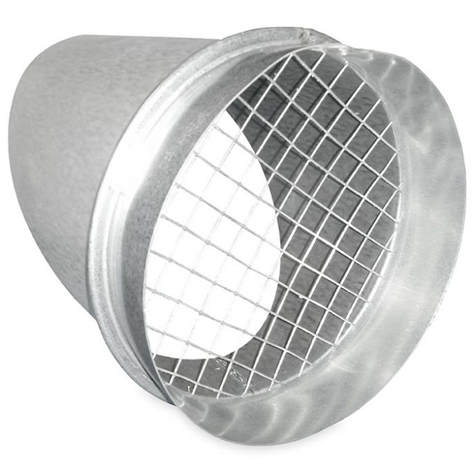 Uitblaasstuk | 45º diameter 400 mm | met gaas Uitblaasstuk | 45º diameter 400 mm | met gaas