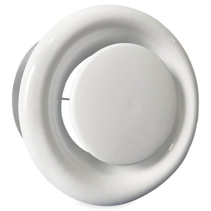 Luchtventiel | afvoer | diameter 125 mm | met bus | wit Luchtventiel | afvoer | diameter 125 mm | met bus | wit