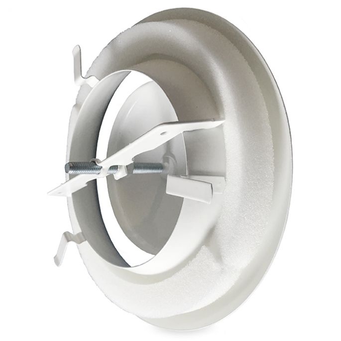 Luchtventiel | afvoer | diameter 150 mm | met veer | wit