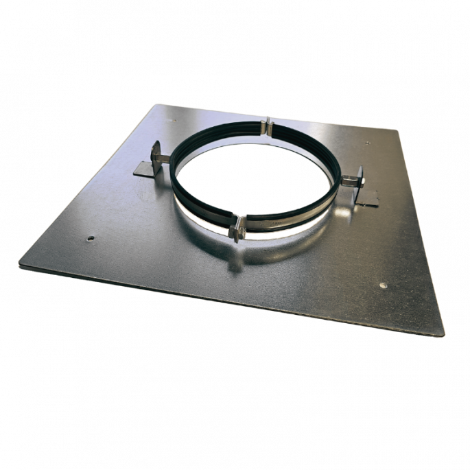 Verdiepingsondersteuning voor spirobuis Ø 125mm - staal - met rubber inlage Verdiepingsondersteuning voor spirobuis Ø 125mm - staal - met rubber inlage