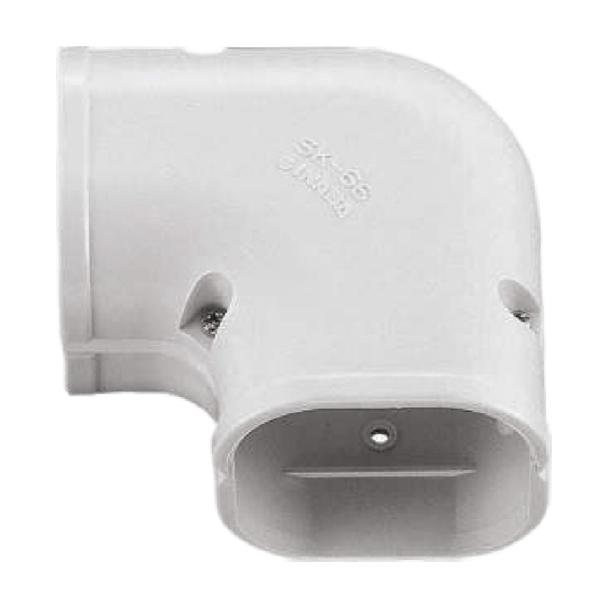 Airco lange vlakke bocht 90° | wit Airco lange vlakke bocht 90° | wit
