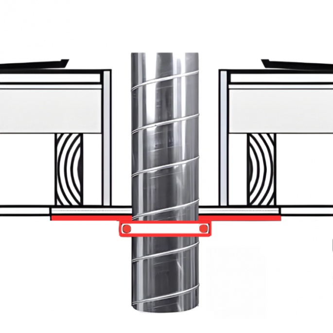 Verdiepingsondersteuning voor spirobuis Ø 160mm - staal - met rubber inlage