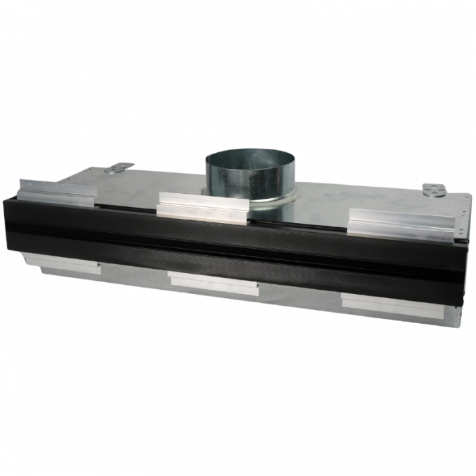 Instucbaar frameloos lijnrooster - 600mm - ongeïsoleerde plenumbox Ø125mm - AFVOER Instucbaar frameloos lijnrooster - 600mm - ongeïsoleerde plenumbox Ø125mm - AFVOER