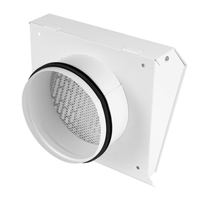 Whisper Luxe Design Gevelkap 160mm - AFVOER - WIT Whisper Luxe Design Gevelkap 160mm - AFVOER - WIT