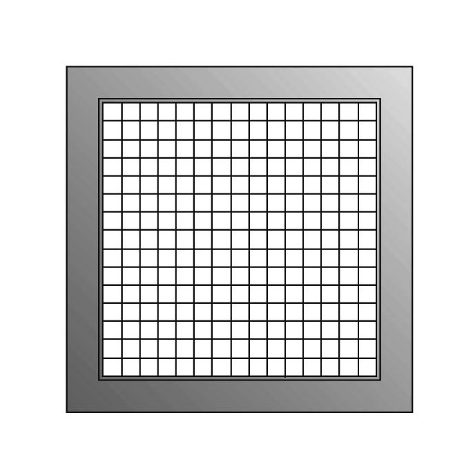 Wandrooster met vast raster (LxH) 500x200mm - aluminium - naturelkleurig 