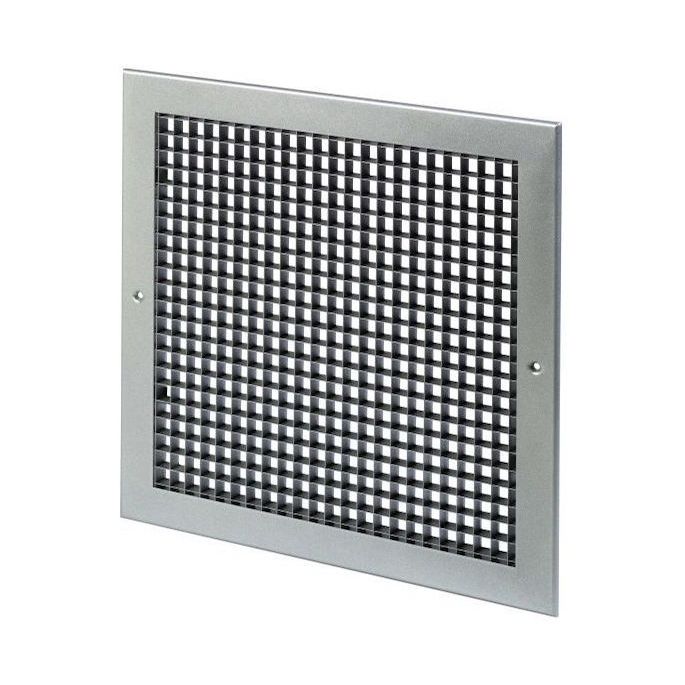 Wandrooster met vast raster (LxH) 400x400mm - aluminium - naturelkleurig 