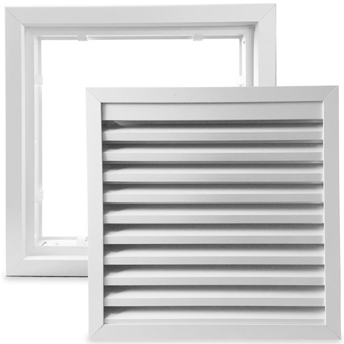 Whirlpool rooster voor gatmaat (BxH) 200 x 200mm - aluminium - uitneembaar binnenwerk