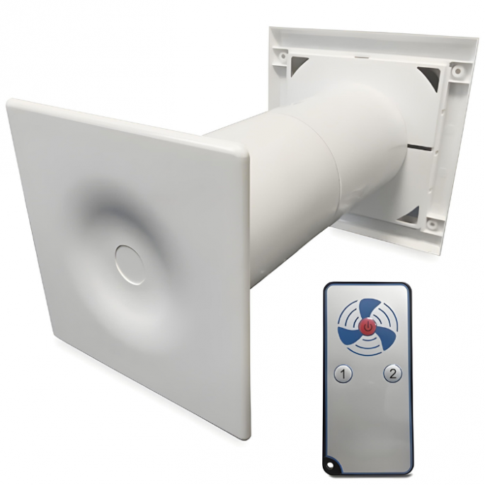 Compacte WTW ventilator HRV100P met warmtewisselaar - 35 & 50 m3/h - incl. afstandbediening