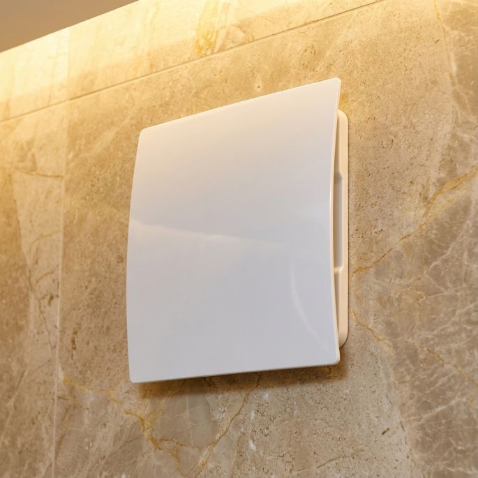 Whisper Pro-Design badkamer/toilet ventilator - STANDAARD (KW125) - Ø125mm - kunststof - wit