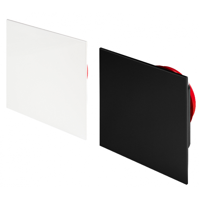 Whisper Designventiel vierkant 125mm kunststof - toevoer/afvoer - ZWART