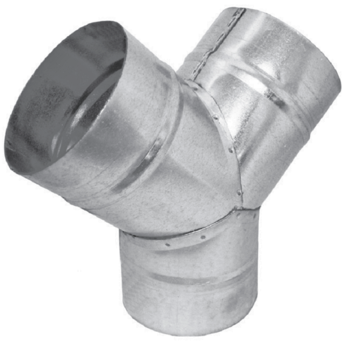 Y-stuk | diameter 125 mm | aftakking 45º diameter 125 mm Y-stuk | diameter 125 mm | aftakking 45º diameter 125 mm