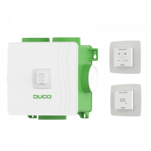 DucoBox Reno All-In-One - Randaarde + RF bediening, 1x CO2 sensor & 1x CO2 sensor zonder bediening 230V