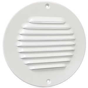 Aluminium rond schoepenrooster WIT opbouw - 150mm (1-R150W)