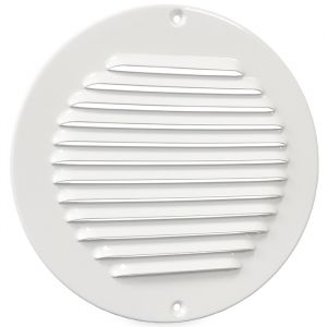 Aluminium rond schoepenrooster WIT opbouw - 175mm (1-R175W)