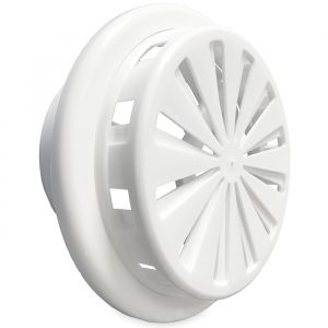 Verstelbaar kunststof ventilatierooster - Multi-fit - Ø 100 -150 - RAL 9016