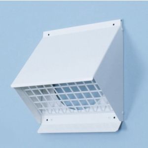 Gevelkap aluminium - hoge doorlaat (geschikt voor WTW) - voor buis 200 t/m 250mm - Wit