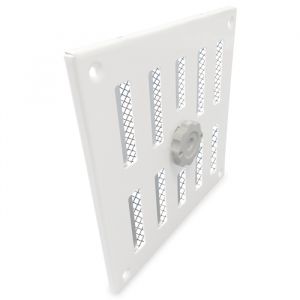 Aluminium afsluitbaar schuifrooster opbouw 155 x 155mm - WIT