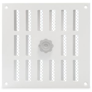 Aluminium afsluitbaar schuifrooster opbouw 195 x 195mm - WIT