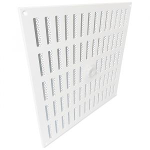 Aluminium afsluitbaar schuifrooster opbouw 400 x 400mm - WIT
