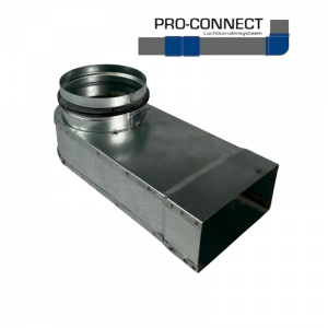 Rechthoekige lepelhoek 90° | 110 x 55 mm | aansluiting diameter 100 mm