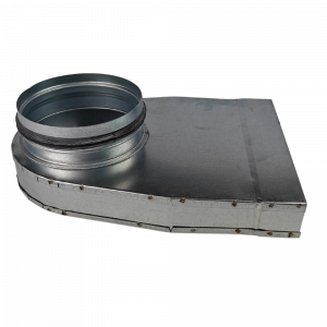 Rechthoekige (instort) lepelhoek 200mm x 40mm met aansluiting Ø 125mm